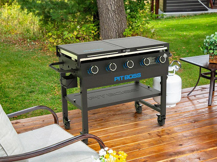 Pit Boss 5 Burner Gas Griddle w/ Folding Side Shelves
