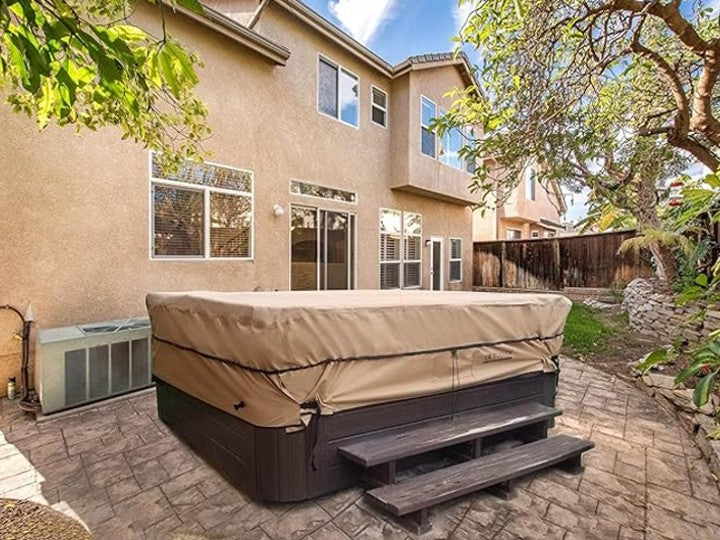 ULTCOVER Waterproof 600D Polyester Square Outdoor Spa Cover 90x90