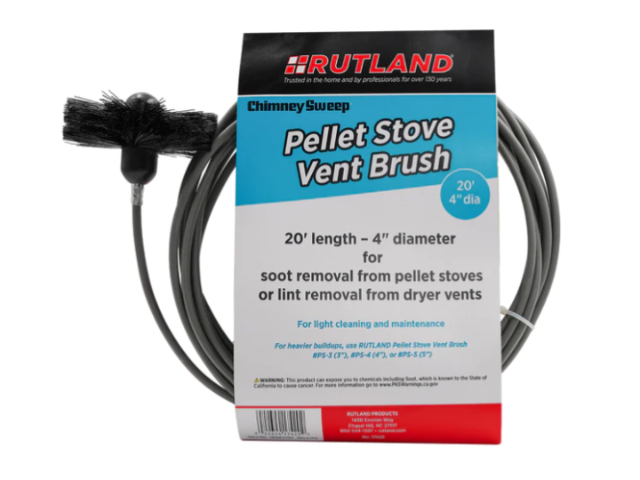 Rutland Chimney Sweep Pellet Stove Vent Brush w/ Handle - Leisure Time Inc.