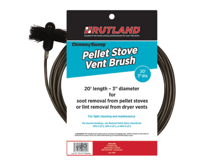 Rutland Chimney Sweep Pellet Stove Vent Brush w/ Handle - Leisure Time Inc.