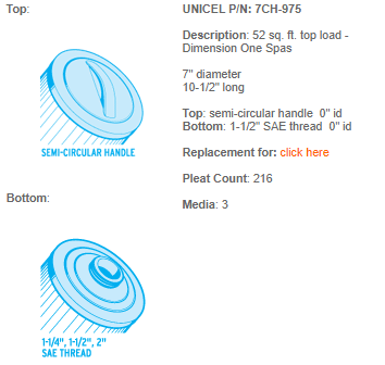 Unicel 7CH-975 Filter Cartridge - Leisure Time Inc.
