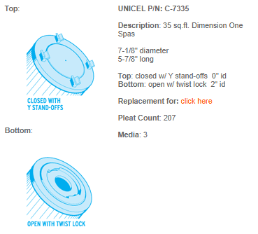 Unicel C-7335 Filter Cartridge - Leisure Time Inc.