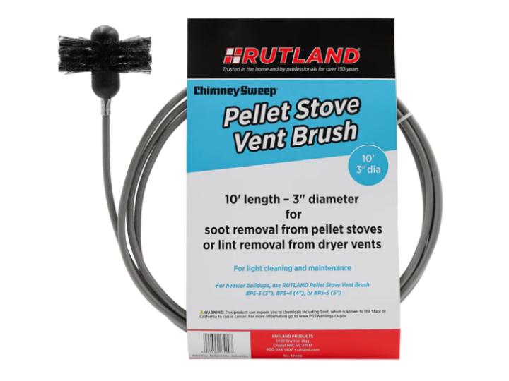 Rutland Chimney Sweep Pellet Stove Vent Brush w/ Handle - Leisure Time Inc.